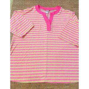 Sew in Love Colorful Yellow & Pink striped top Size Large